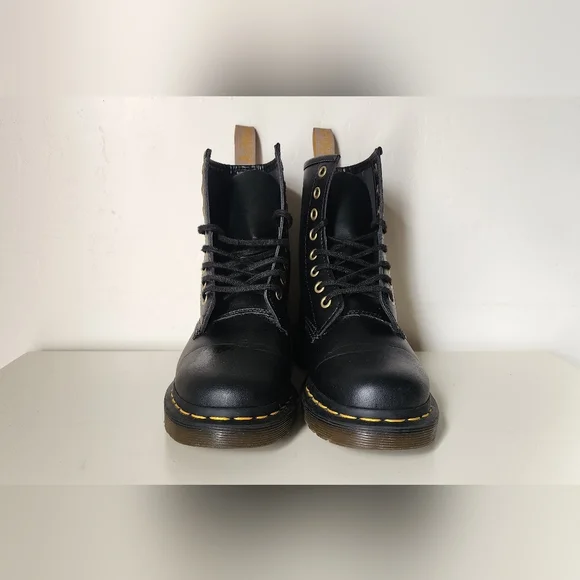 Dr. Martens Black Vegan Lace-Up Boots Womens Size 5 - Picture 4 of 5